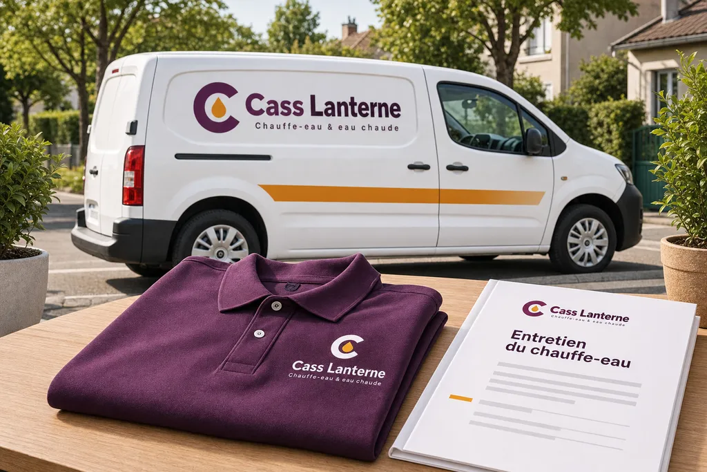Utilitaire Cass Lanterne, polo et dossier d'entretien du chauffe-eau